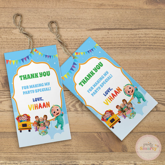 Cocomelon Thank You Tags - Set of 22