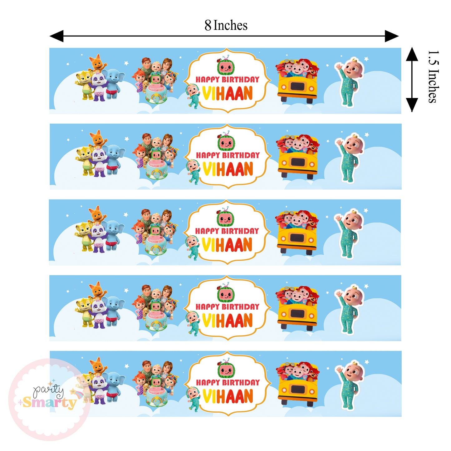 Cocomelon Wrist Bands - Set of 10