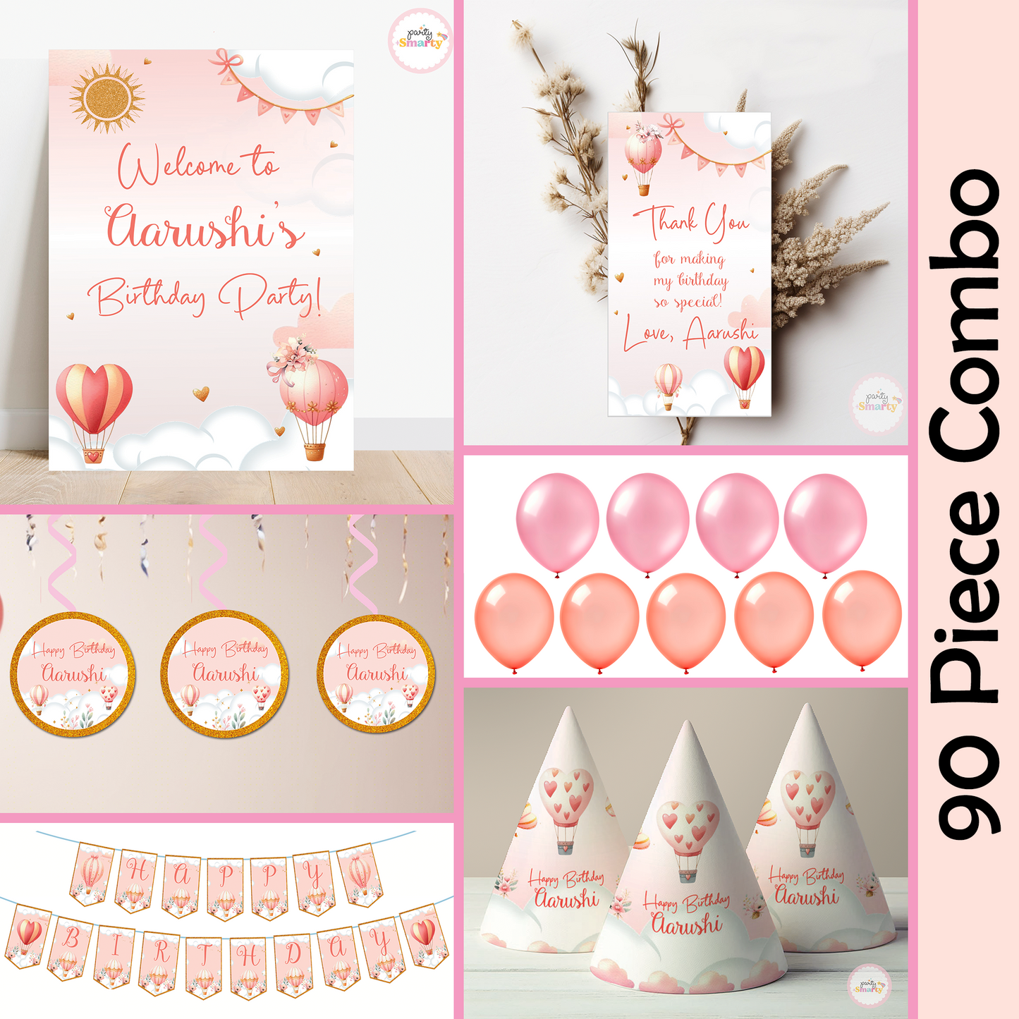 Hot Air Balloon Pink Smarty Saver 90 Piece Combo