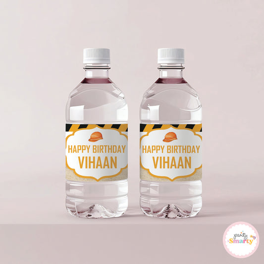 Construction Bottle Labels - Set of 10