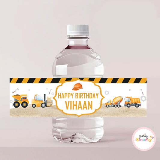 Construction Bottle Labels - Set of 10