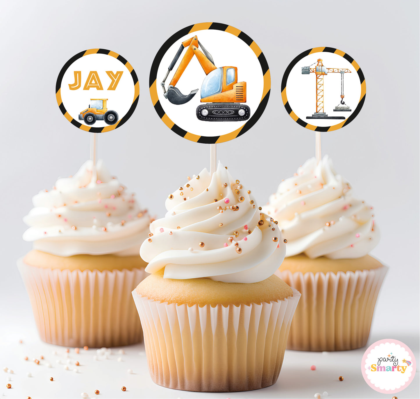 Construction Cupcake Toppers (Set Of 12)