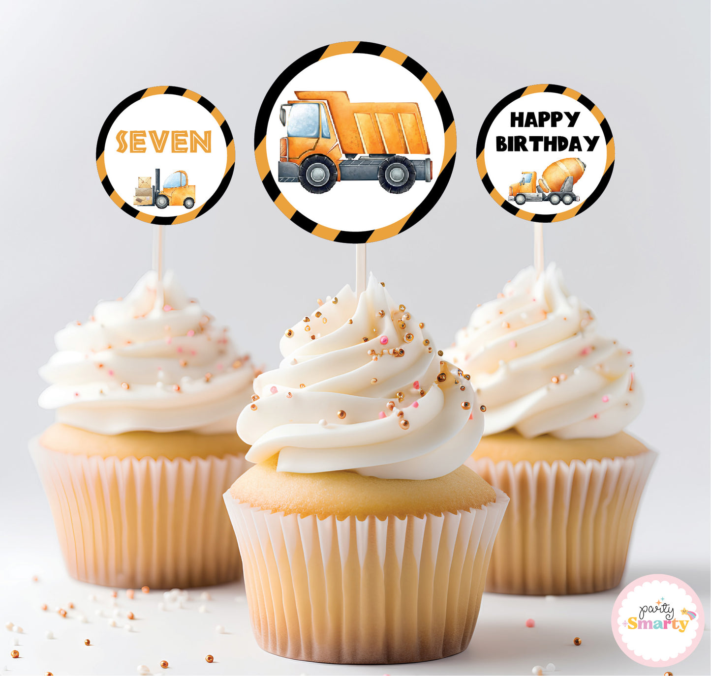 Construction Cupcake Toppers (Set Of 12)