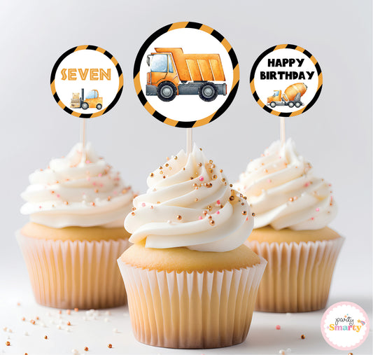 Construction Cupcake Toppers (Set Of 12)