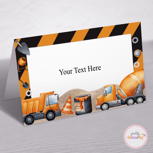 Construction Food Tags - Set of 12