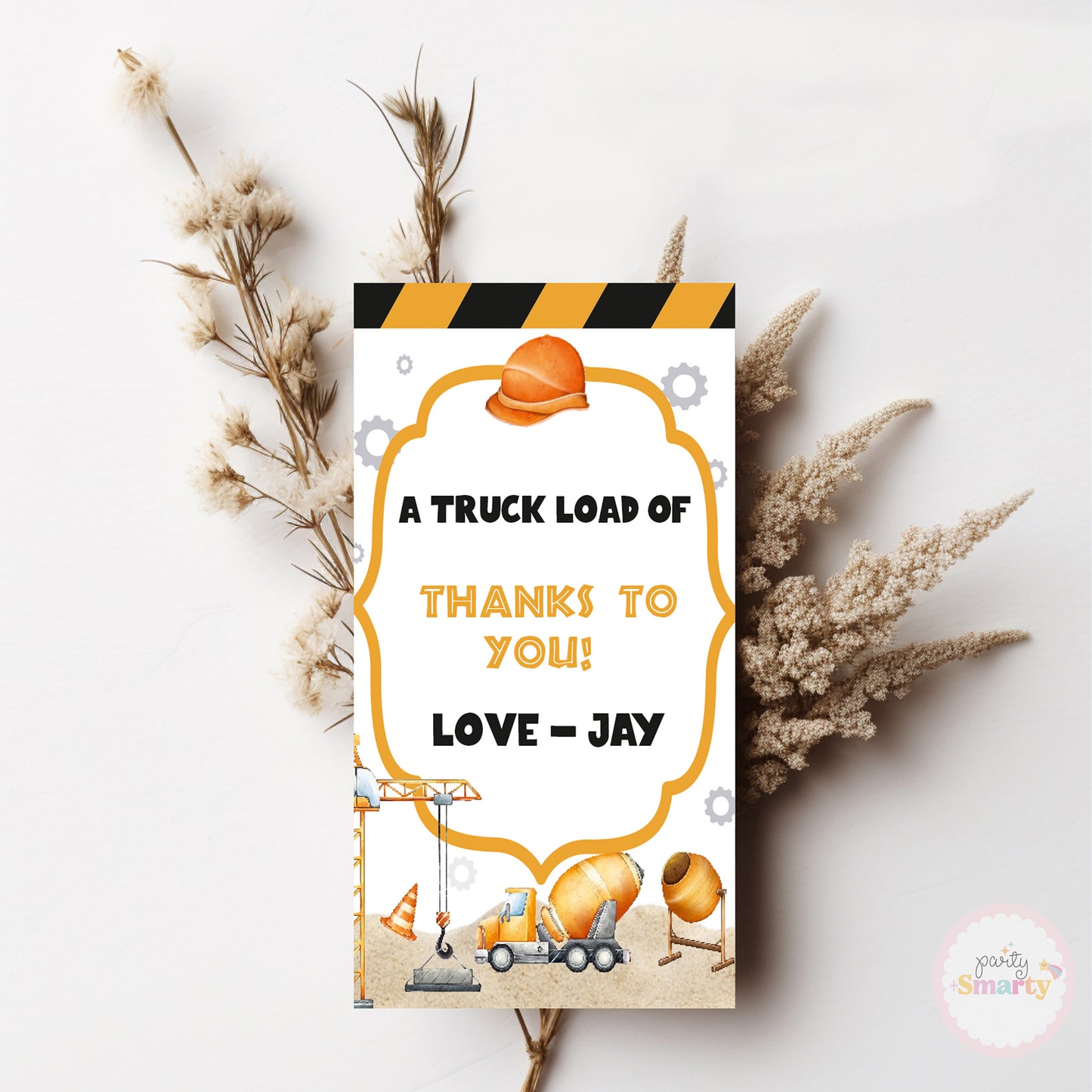 Construction Thank You Tags - Set of 22