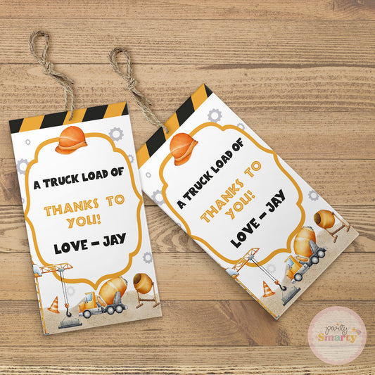 Construction Thank You Tags - Set of 22