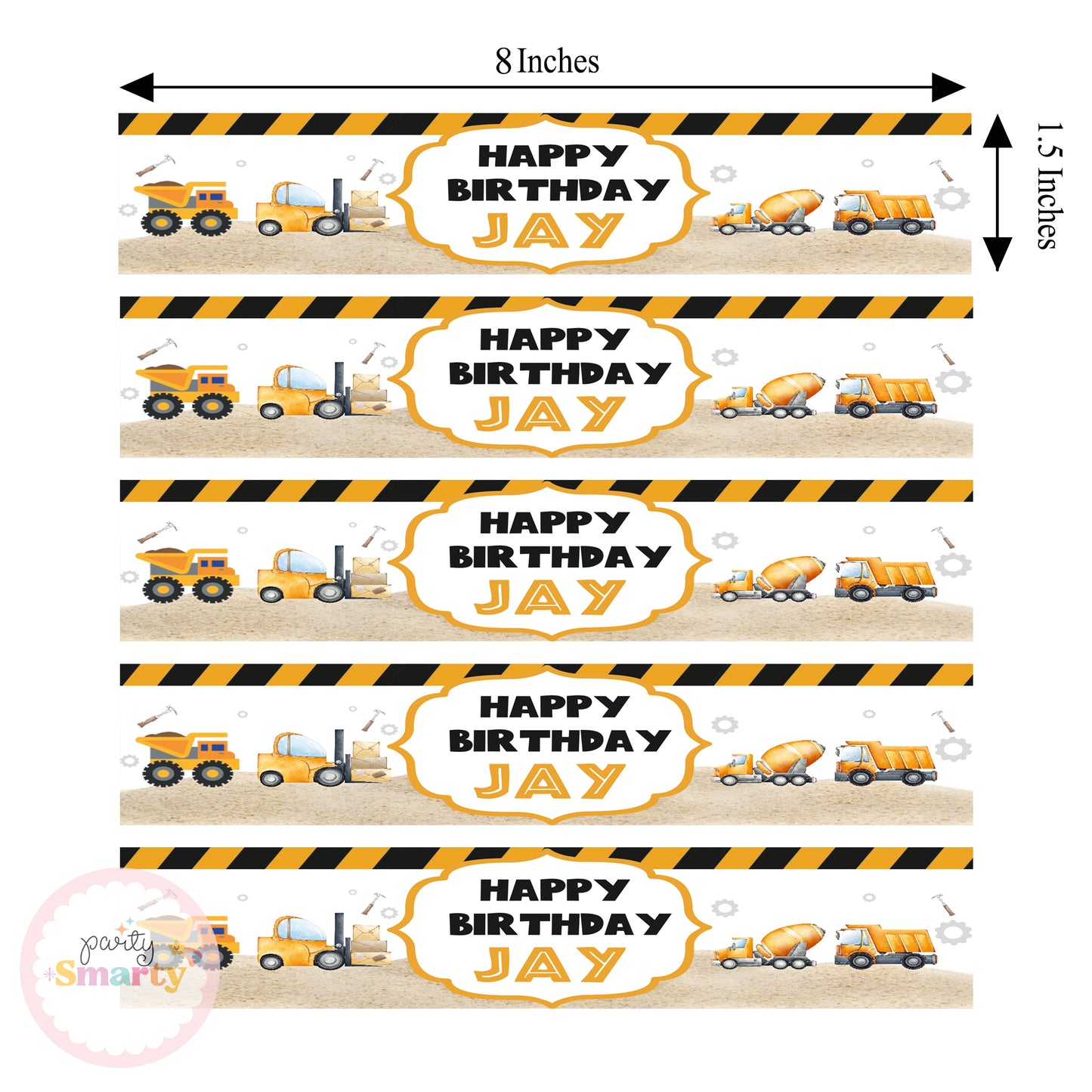 Construction Wrist Bands - Set of 10