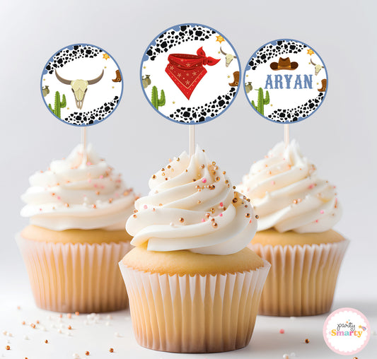 Cowboy Cupcake Toppers (Set Of 12)