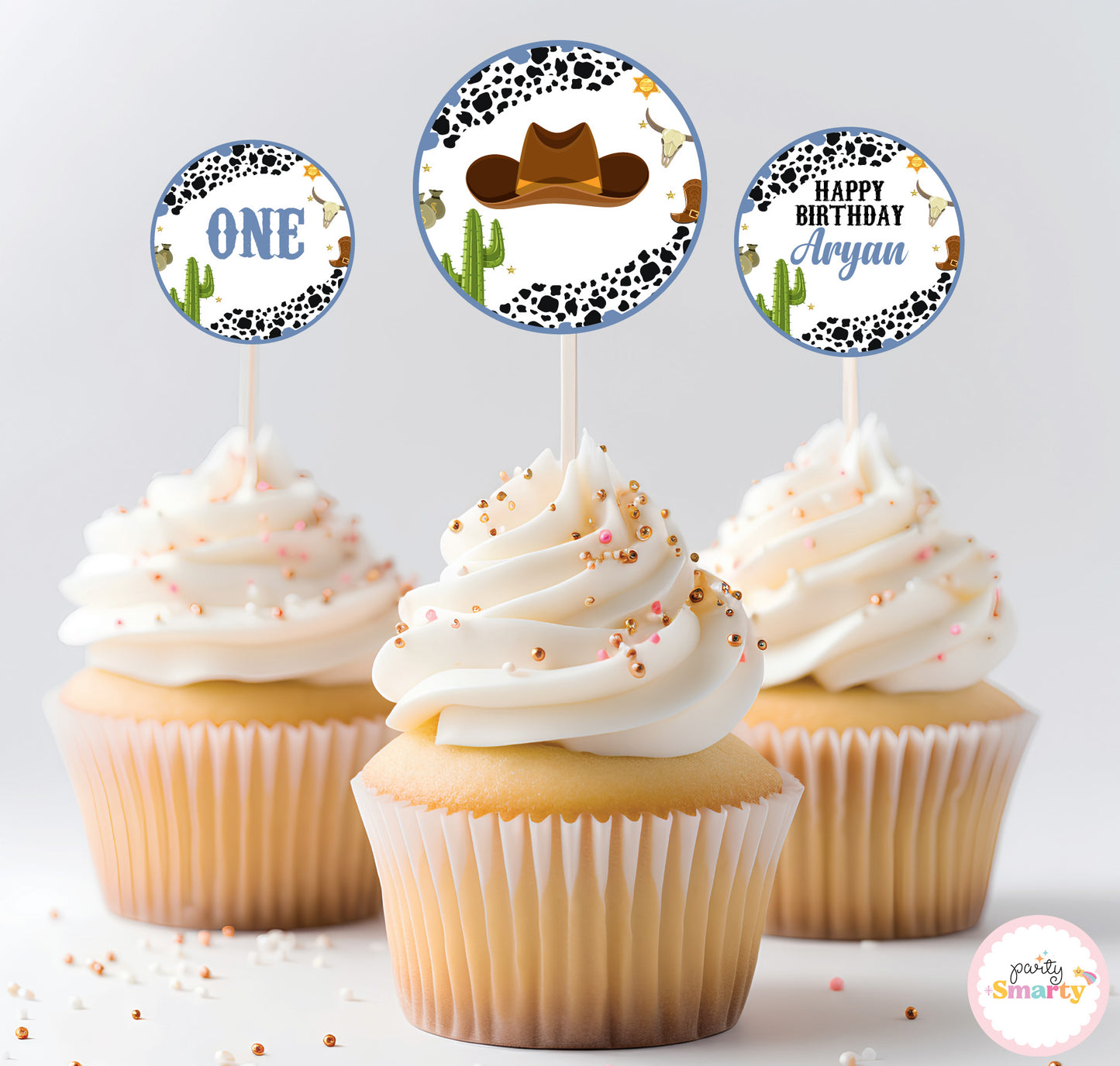 Cowboy Cupcake Toppers (Set Of 12)