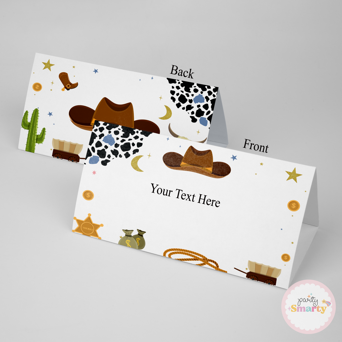 Cowboy Food Tags - Set of 12