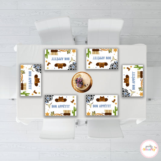 Cowboy Table Mats - Set of 6