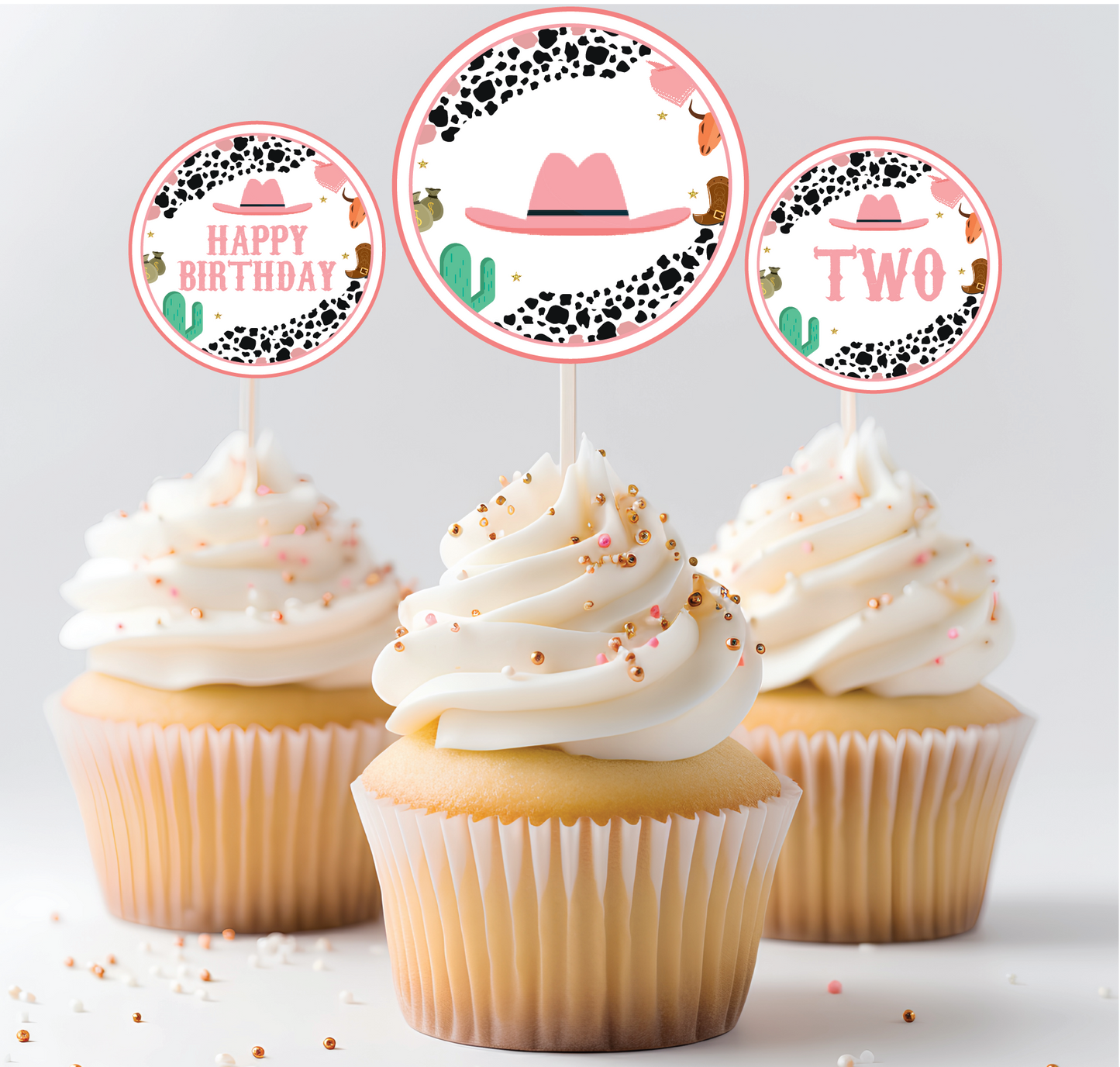 Cowgirl Cupcake Toppers (Set Of 12)