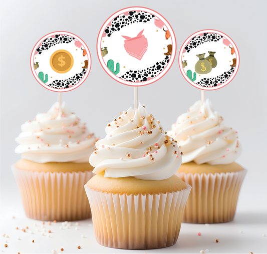 Cowgirl Cupcake Toppers (Set Of 12)