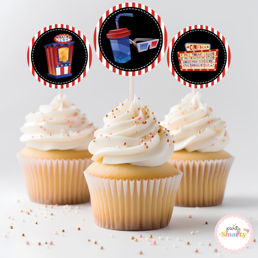 Movie Party Cupcake Toppers (Set Of 12)