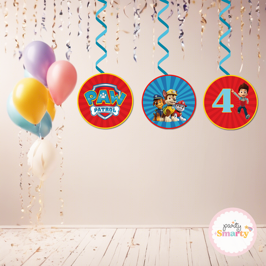 Red Paw Patrol Danglers - Set of 6