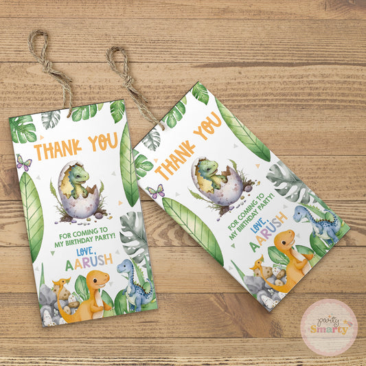 Dinosaur Thank You Tags - Set of 22