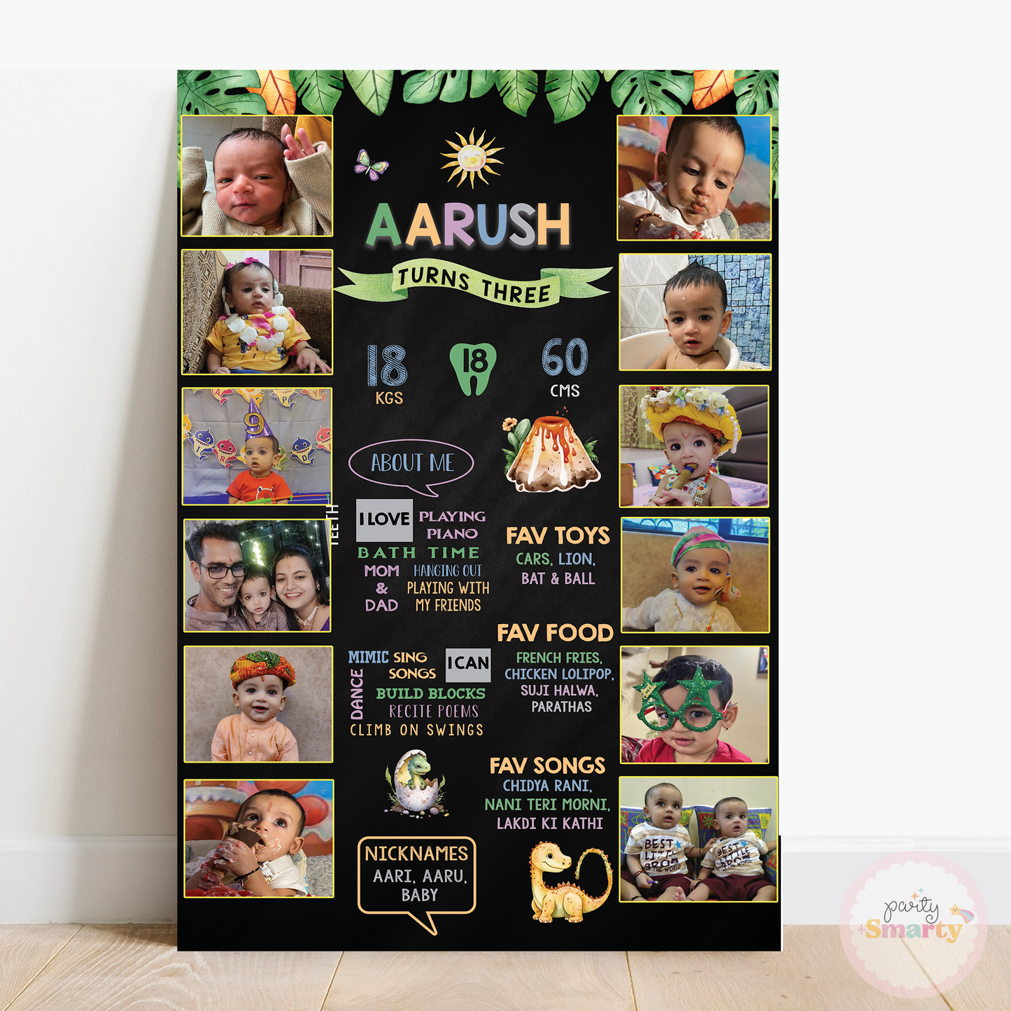 Dinosaur Chalkboard with Photo