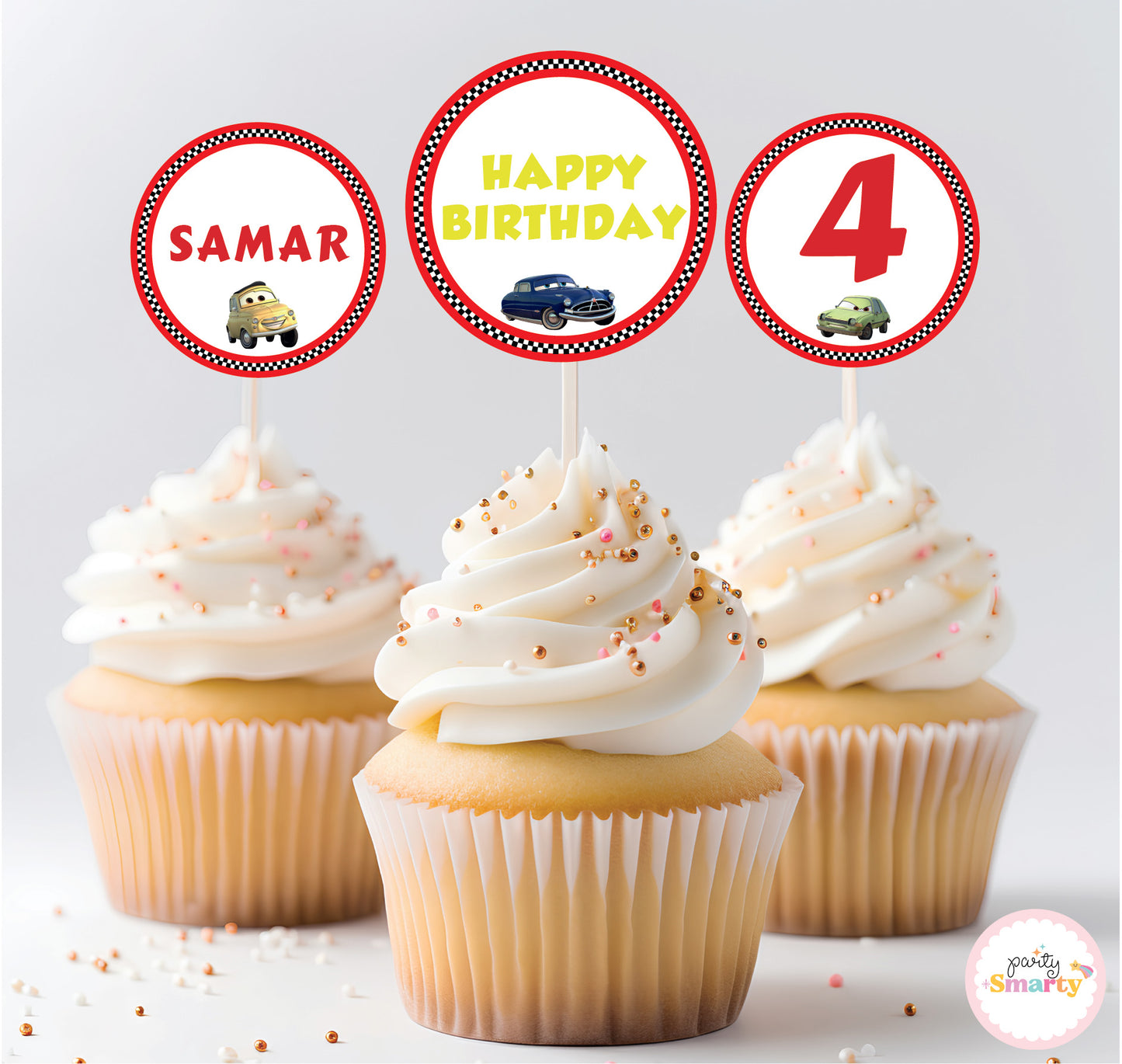 Disney Car Cupcake Toppers (Set Of 12)