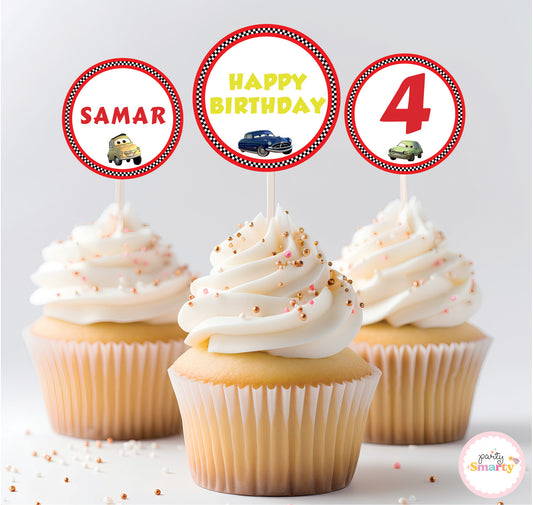 Disney Car Cupcake Toppers (Set Of 12)