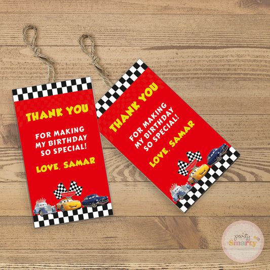 Disney Car Thank You Tags - Set of 22