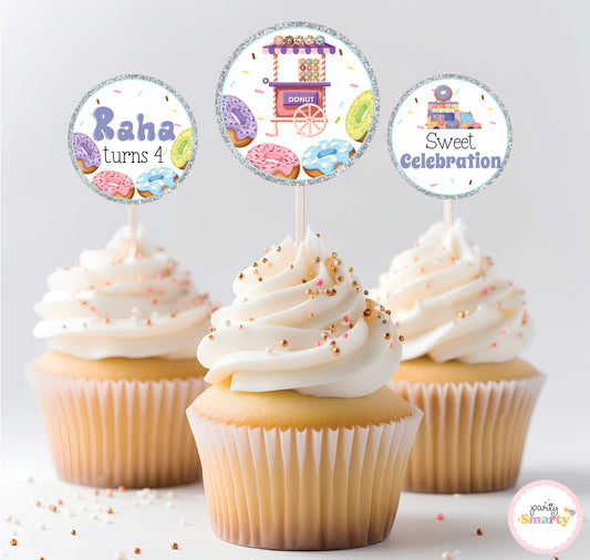 Donut Cupcake Toppers (Set Of 12)