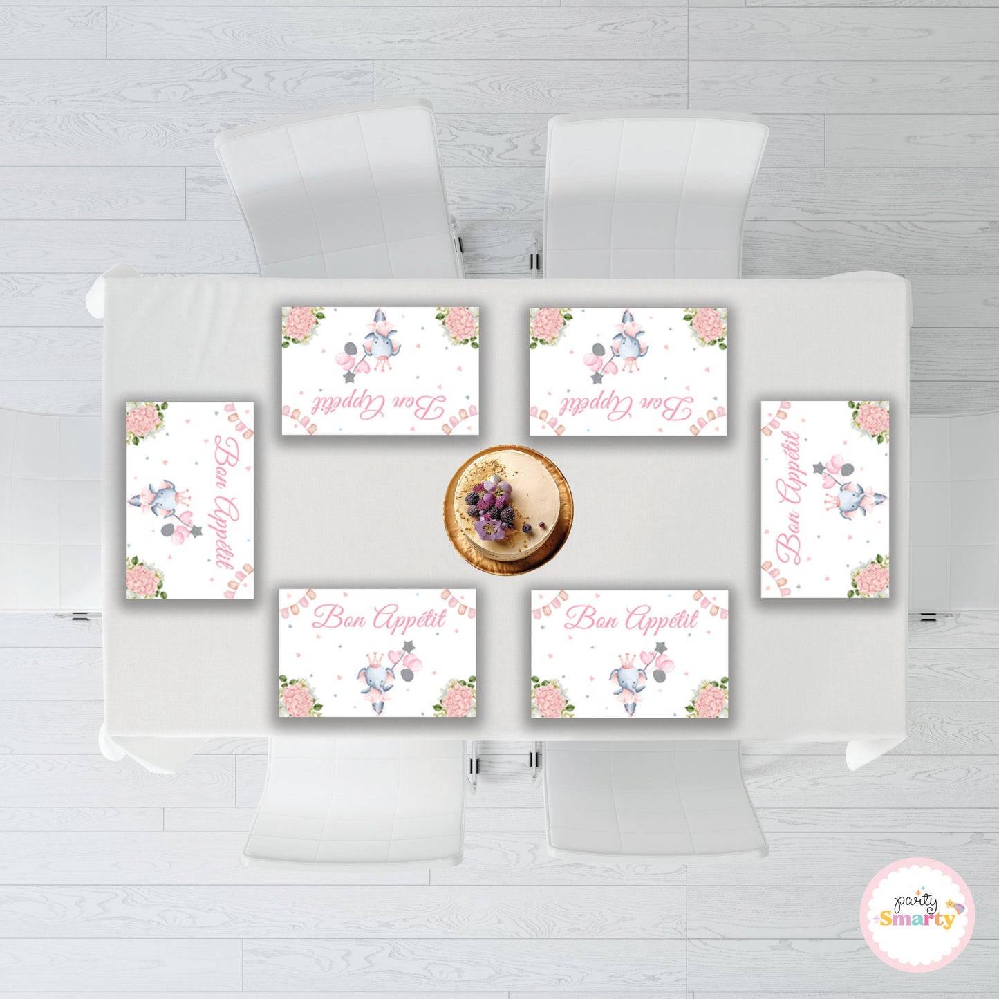 Elephant Pink Table Mats - Set of 6