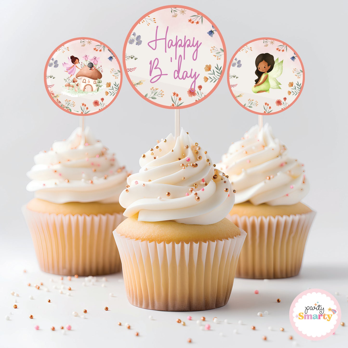 Enchanted Garden Cupcake Toppers (Set Of 12)