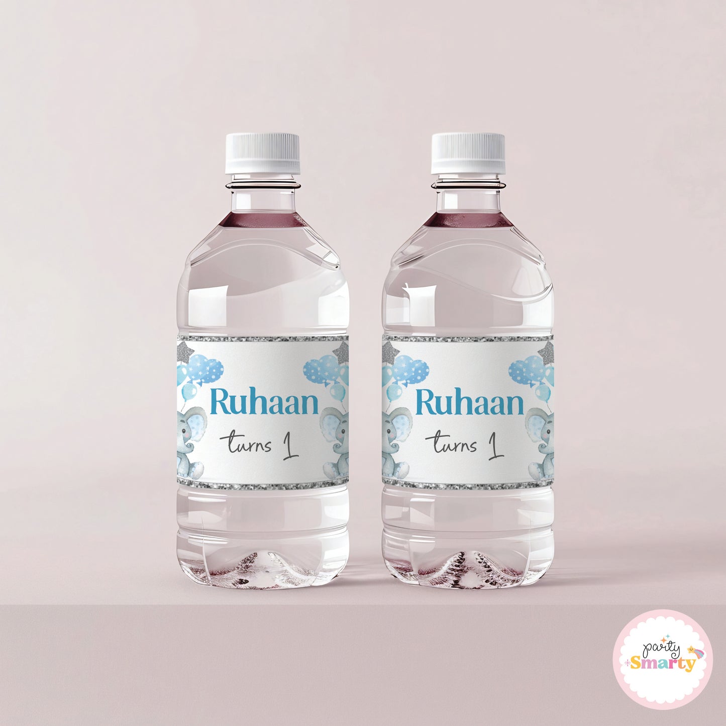 Elephant Blue Bottle Labels - Set of 10