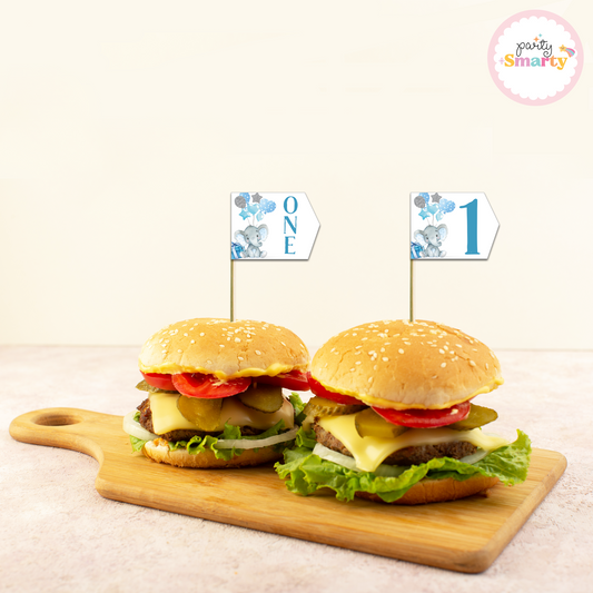 Elephant Blue Flag Picks - Set of 10