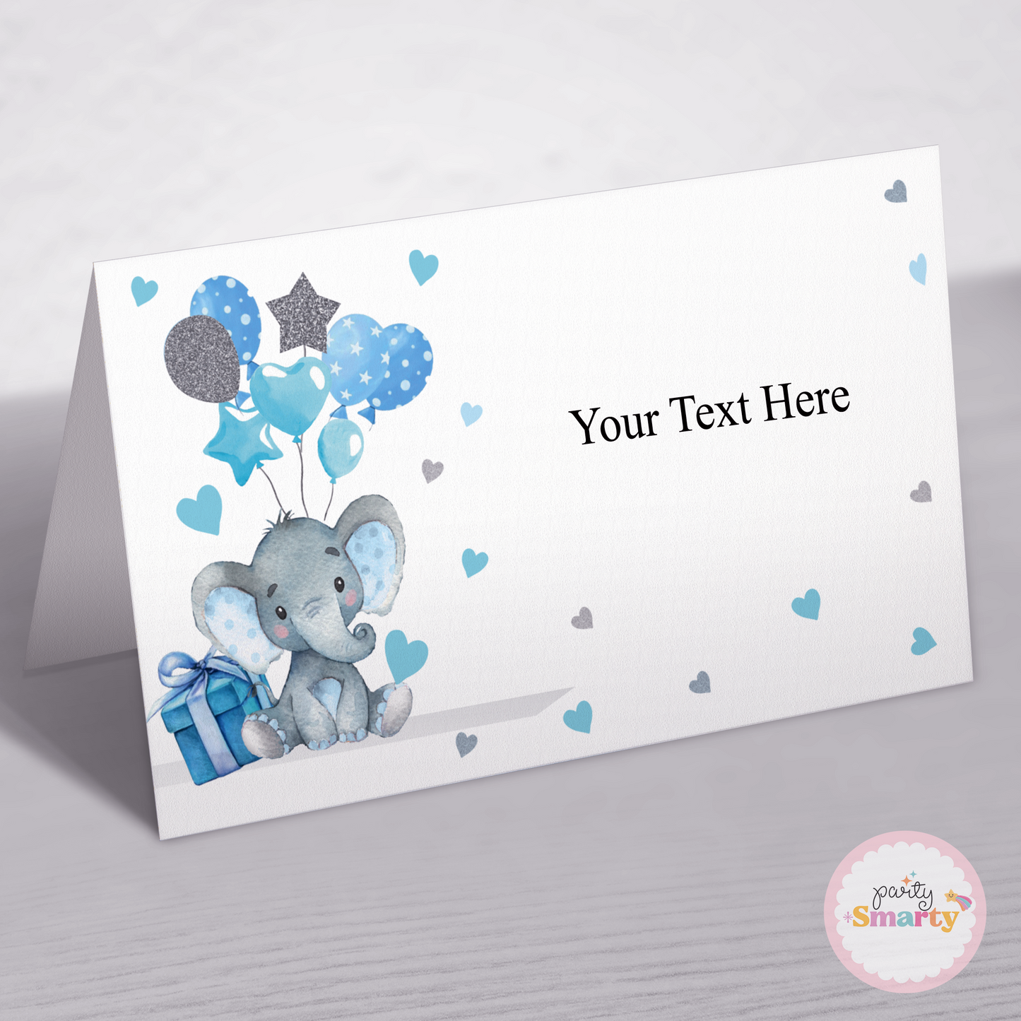 Elephant Blue Food Tags - Set of 12