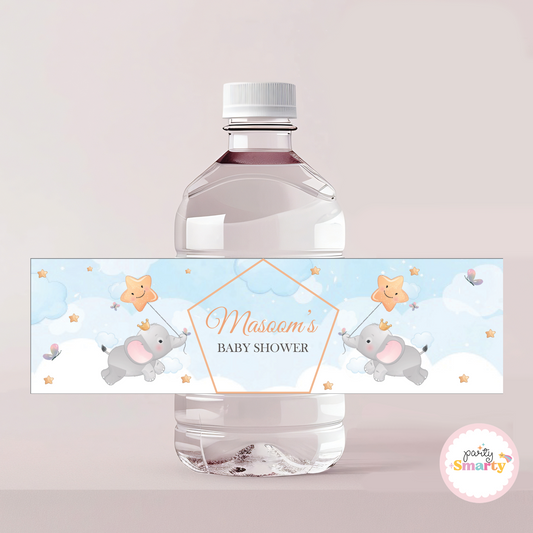 Elephant Baby Shower Bottle Labels - Set of 10