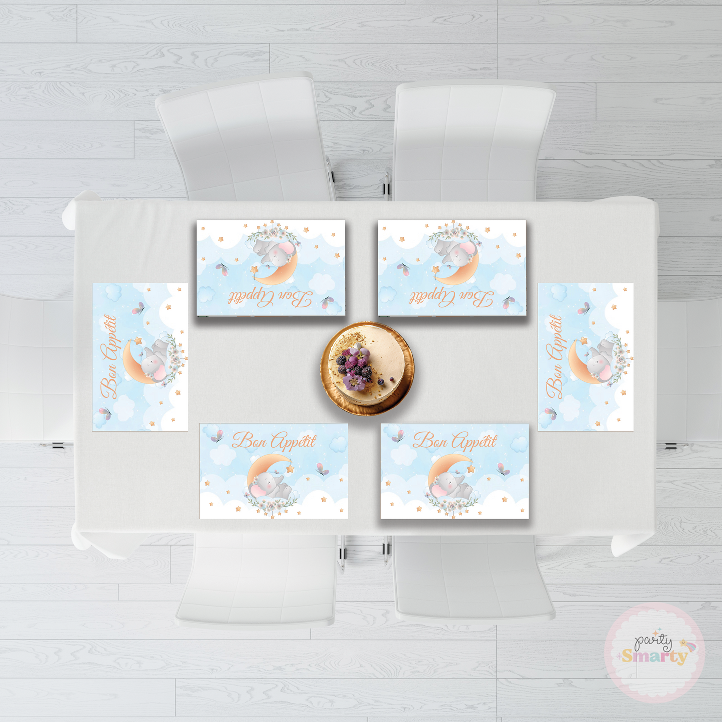 Elephant Baby Shower Table Mats - Set of 6