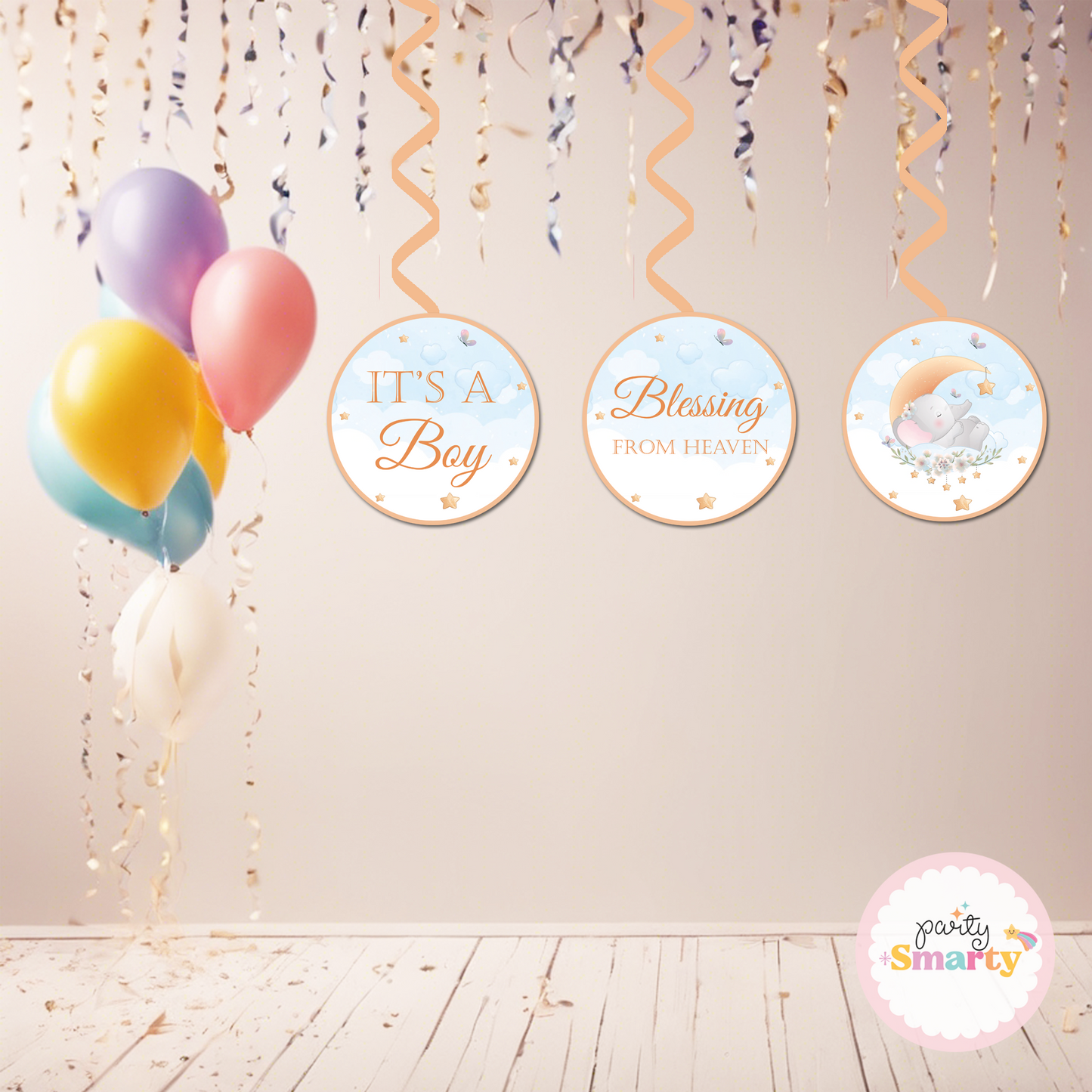 Baby Elephant - Baby Welcome Danglers - Set of 6