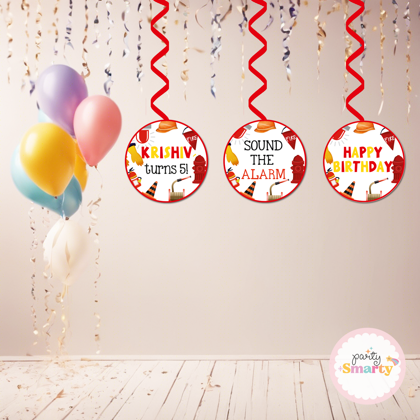 Firetruck Danglers - Set of 6