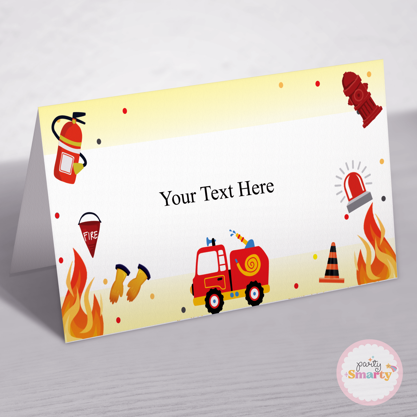 Firetruck Food Tags - Set of 12