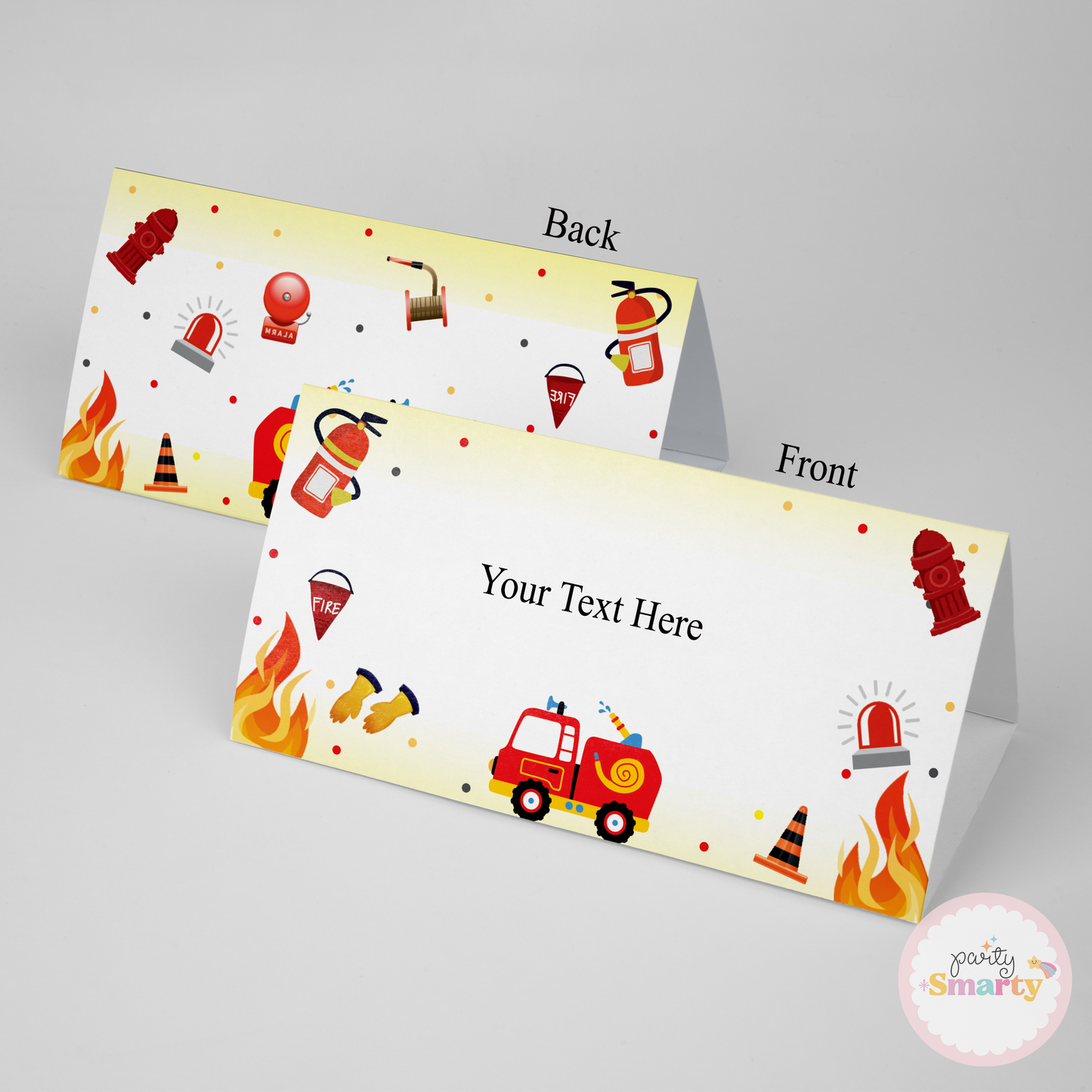 Firetruck Food Tags - Set of 12