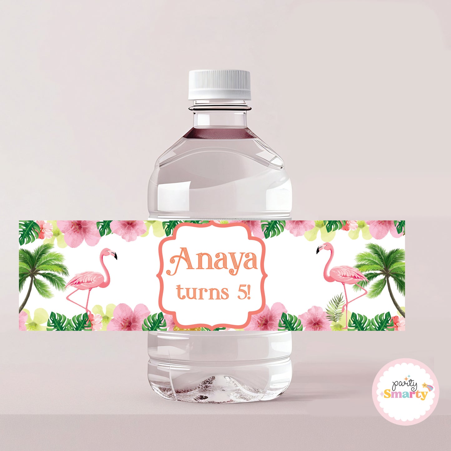 Flamingo Bottle Labels - Set of 10