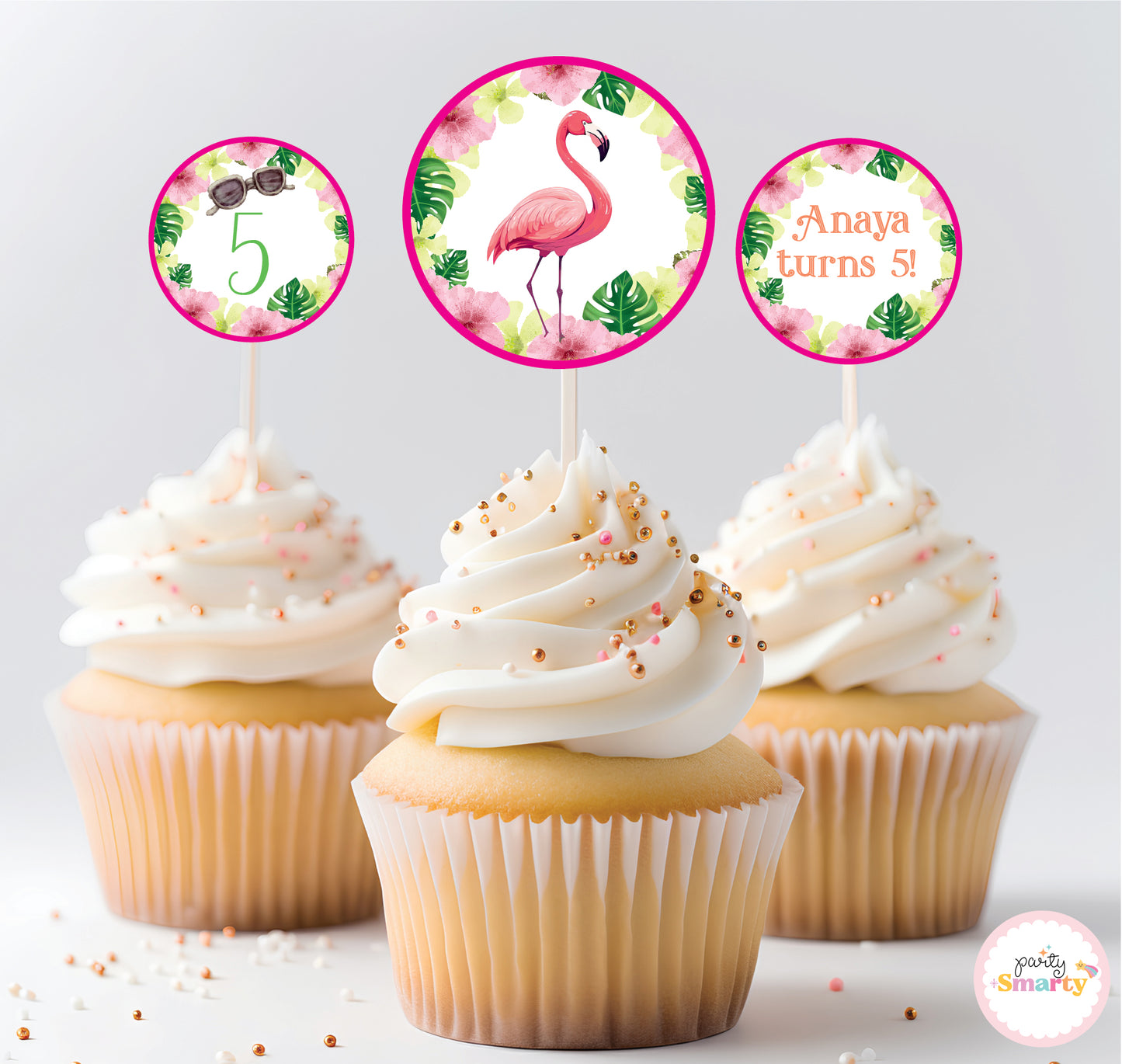 Flamingo Cupcake Toppers (Set Of 12)