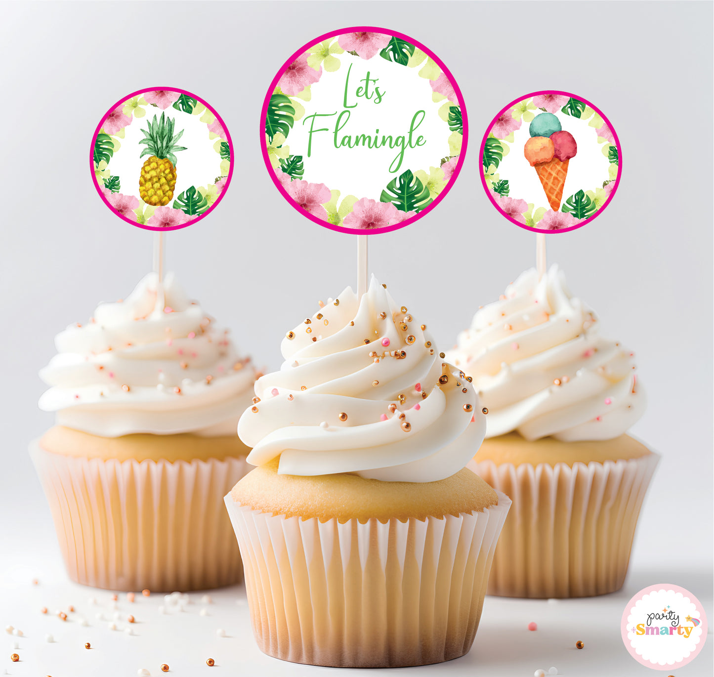 Flamingo Cupcake Toppers (Set Of 12)