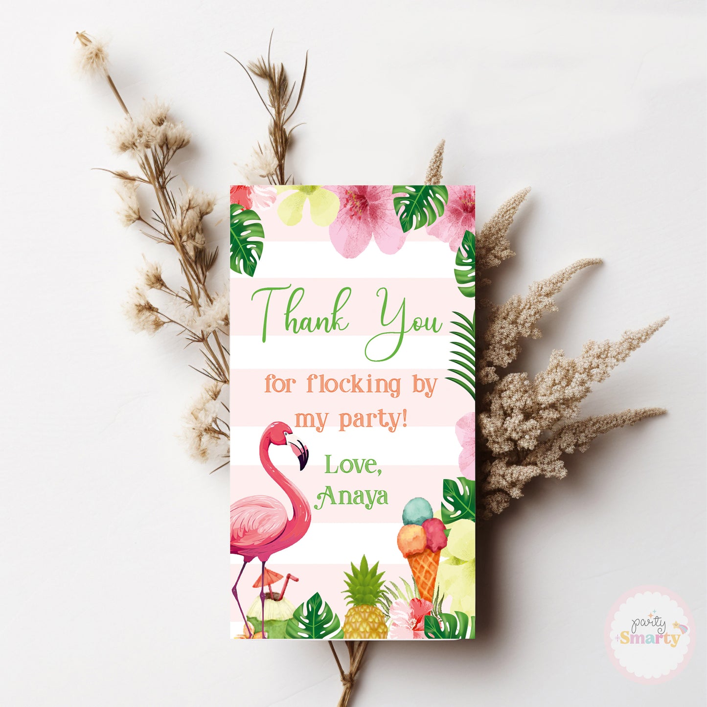 Flamingo Thank You Tags - Set of 22