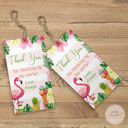 Flamingo Thank You Tags - Set of 22