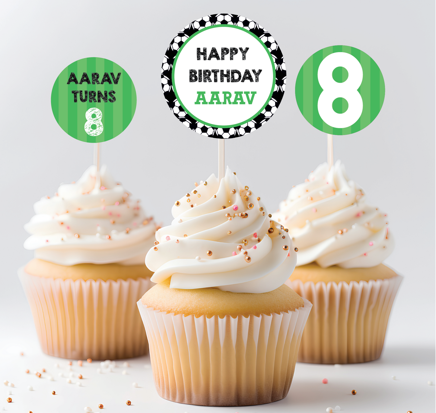 Football Cupcake Toppers (Set Of 12)