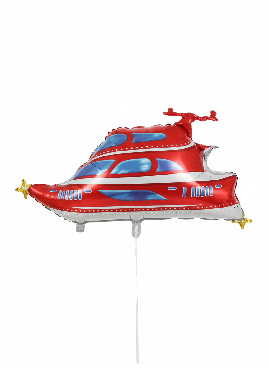 Red Ship Foil Theme Balloons (Set of 1)