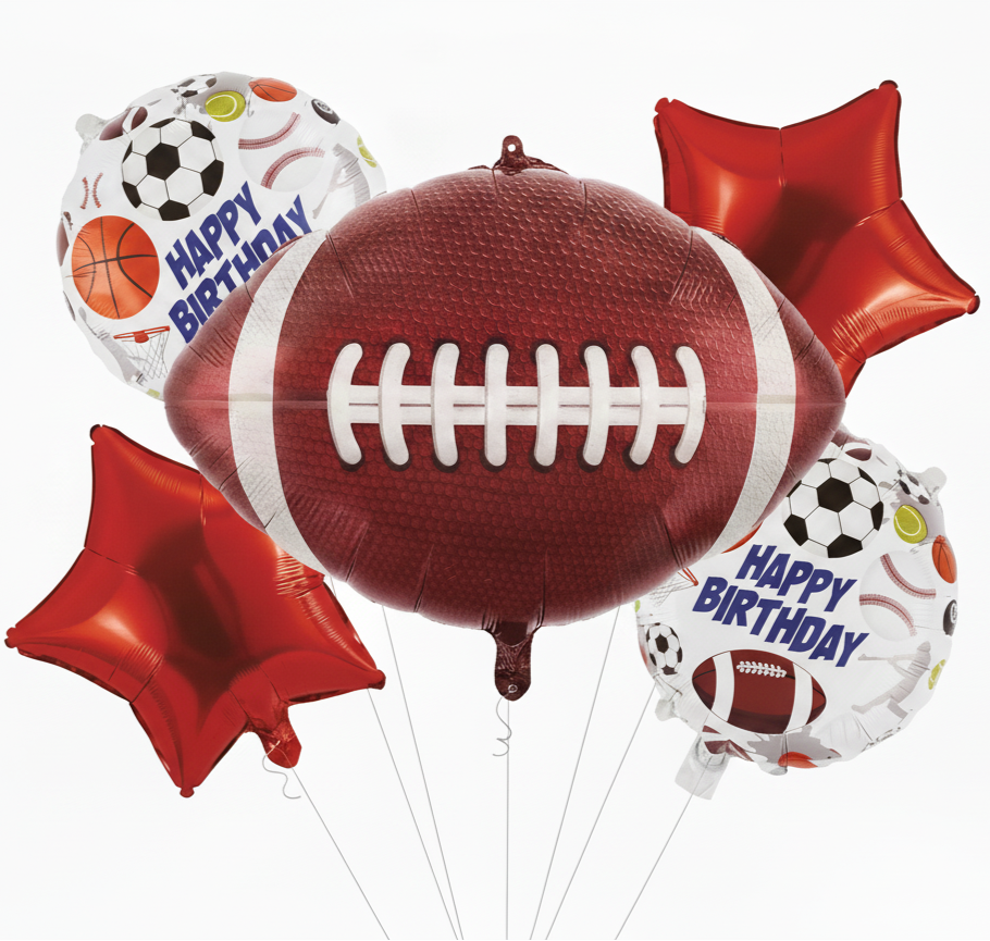 American Football Foil Theme Balloons (Set of 5)