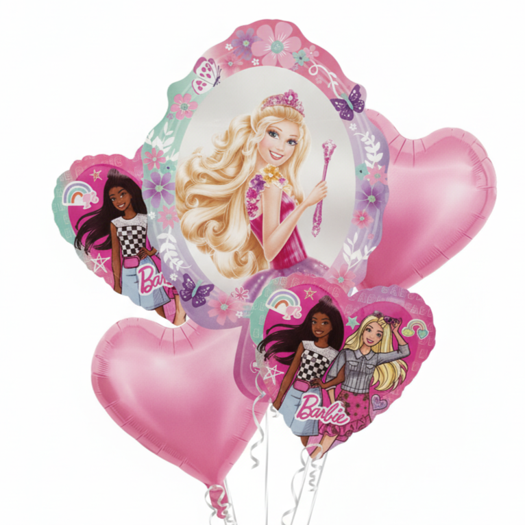 Barbie Foil Theme Balloons (Set of 5)