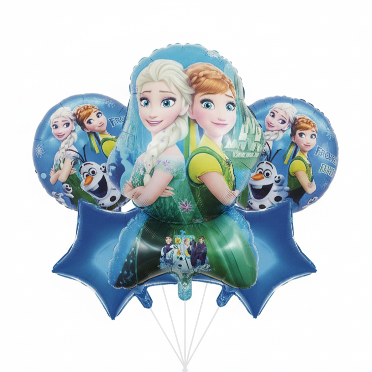 Frozen Assorted Foil Theme Balloons (Set of 5)