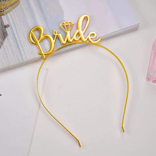 Metallic Gold Bride Hairband (Pack of 1)
