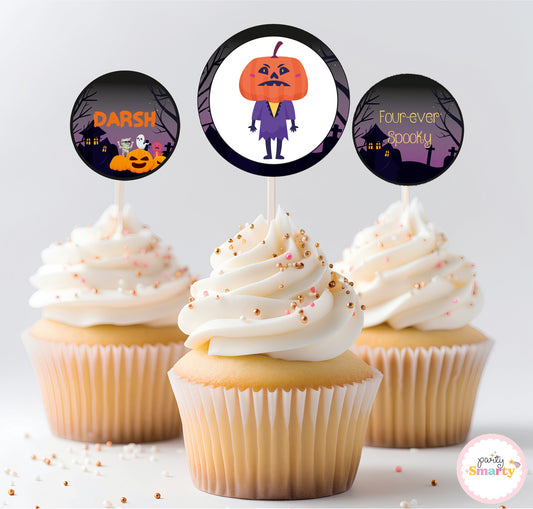 Halloween Birthday Cupcake Toppers (Set Of 12)