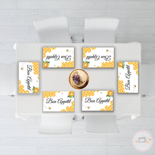 Honey Bee Table Mats - Set of 6